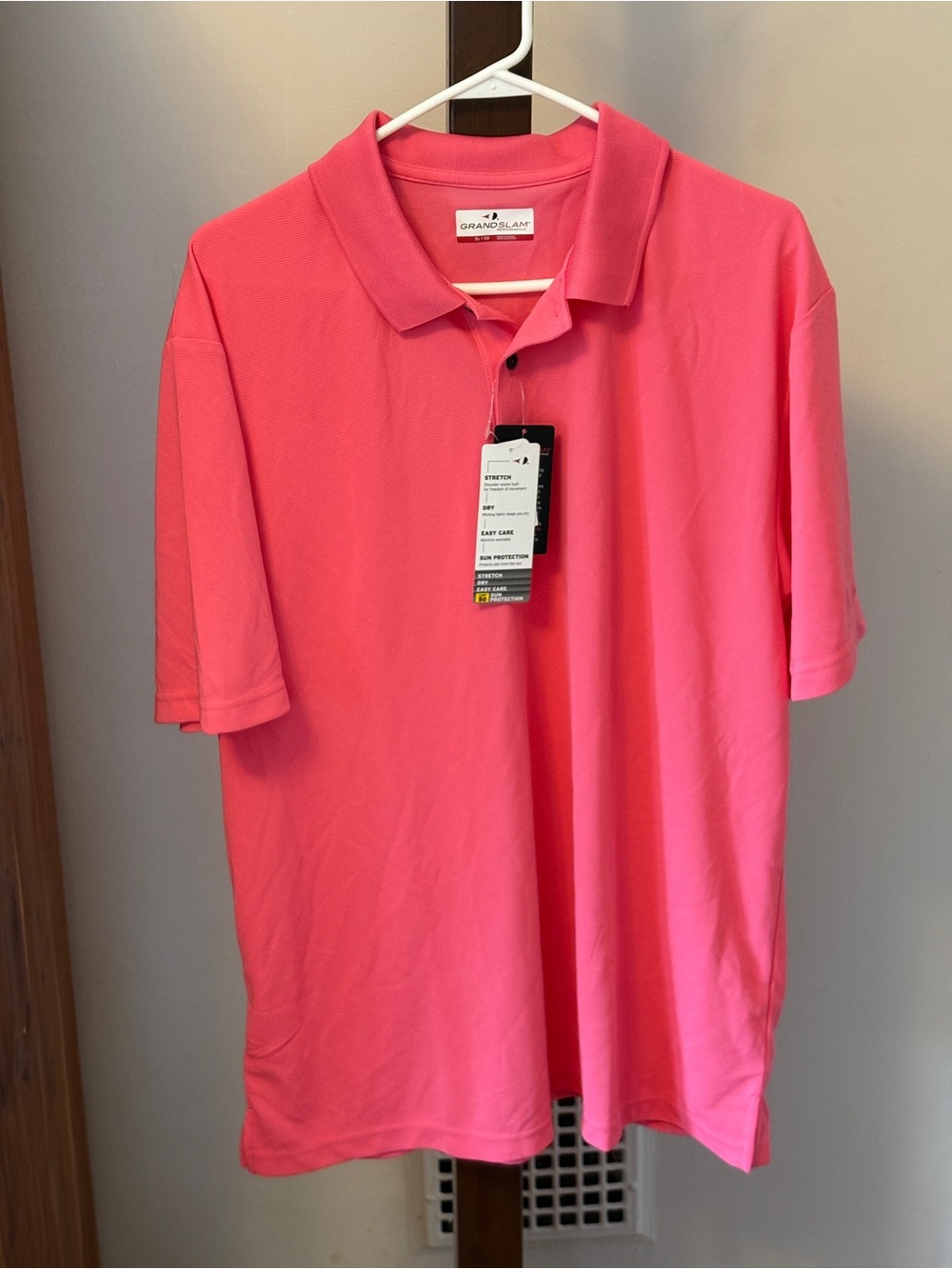 Grand Slam Pink Sun Protection (UPF 50) Golf Shirt XL
